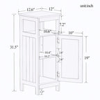 Meuble de Rangement Salle de Bain Blanc à Porte Simple, 1 Personne