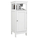 Meuble de Rangement Salle de Bain Blanc à Porte Simple, 1 Personne