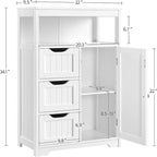 Meuble de salle de bain bas sur pied, finition bois blanc – 1 personne