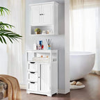 Meuble de salle de bain bas sur pied, finition bois blanc – 1 personne