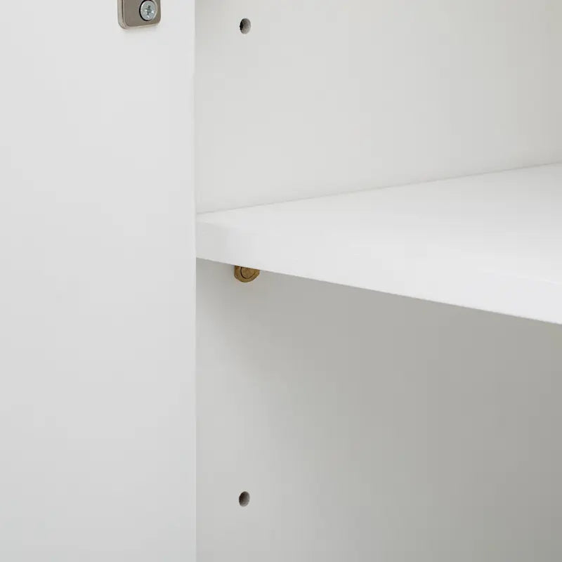 Meuble de rangement 4 portes avec étagères réglables – Bleu marine / Blanc / Noir