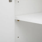 Meuble de rangement 4 portes avec étagères réglables – Bleu marine / Blanc / Noir