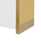 Meuble de rangement 4 portes avec étagères réglables – Bleu marine / Blanc / Noir