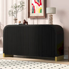 Meuble de rangement 4 portes avec étagères réglables – Bleu marine / Blanc / Noir