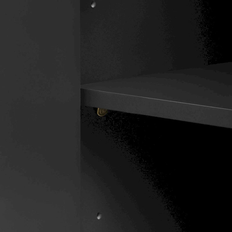 Meuble de rangement 4 portes avec étagères réglables – Bleu marine / Blanc / Noir