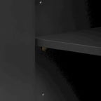 Meuble de rangement 4 portes avec étagères réglables – Bleu marine / Blanc / Noir