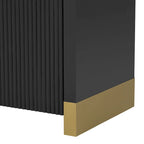 Meuble de rangement 4 portes avec étagères réglables – Bleu marine / Blanc / Noir