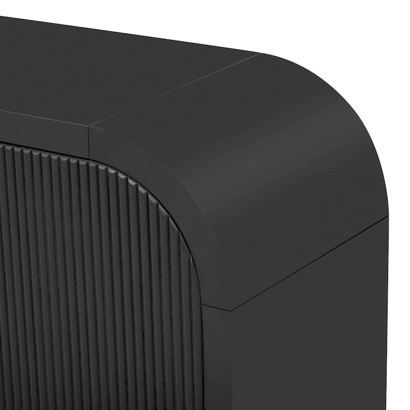 Meuble de rangement 4 portes avec étagères réglables – Bleu marine / Blanc / Noir