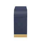 Meuble de rangement 4 portes avec étagères réglables – Bleu marine / Blanc / Noir
