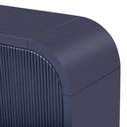 Meuble de rangement 4 portes avec étagères réglables – Bleu marine / Blanc / Noir
