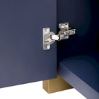 Meuble de rangement 4 portes avec étagères réglables – Bleu marine / Blanc / Noir