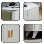Buffet à portes ondulées blanches texturées